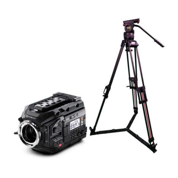 Blackmagic URSA Mini Pro 12K + Teris Fluid Head with 100mm Flat Base2-Stage Carbon Fiber Tripod (33lb)