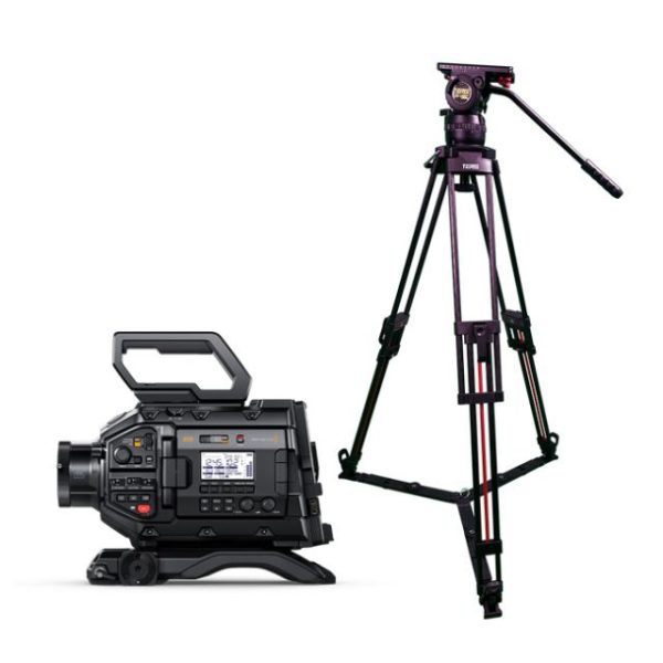 Blackmagic URSA Broadcast G2 + Teris Fluid Head with 100mm Flat Base 2-Stage Carbon Fiber Tripod (44lb)